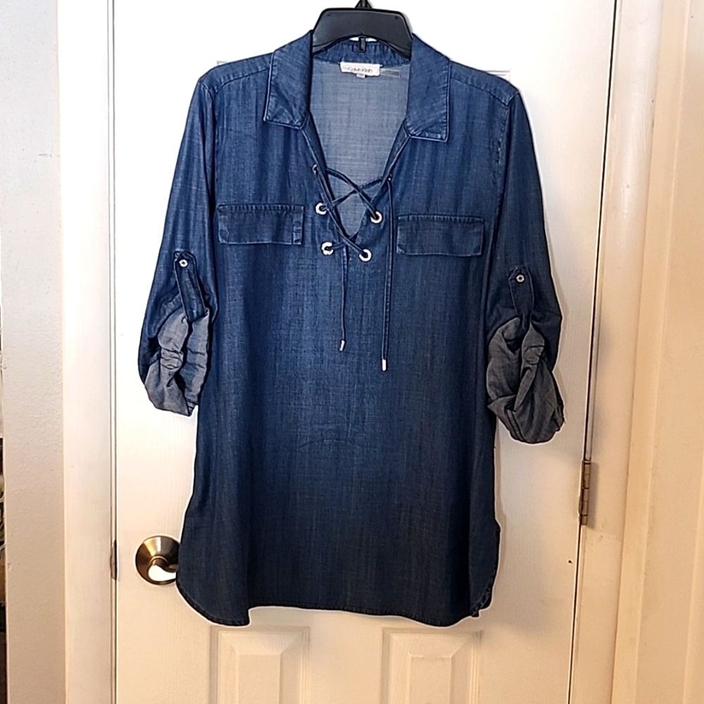 Calvin Klein denim tunic top